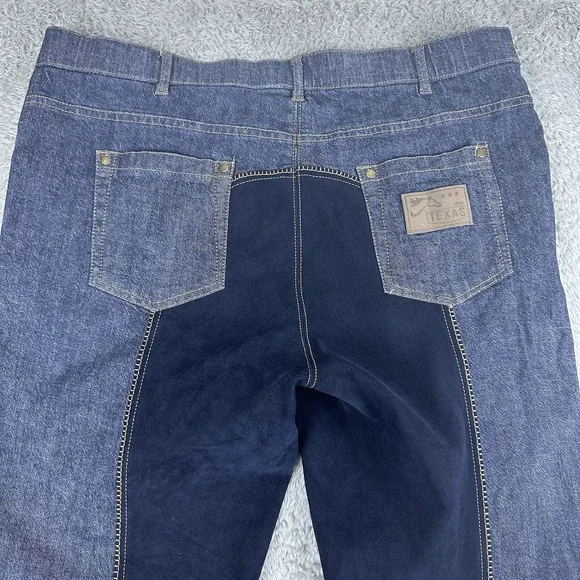 HKM Texas Dual-Tone‎ Denim Riding Jeans Men's 44 Equestrian Moto Hybrid Style - Picture 5 of 16